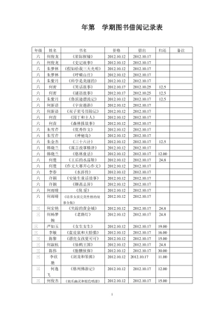 图书借阅记录表