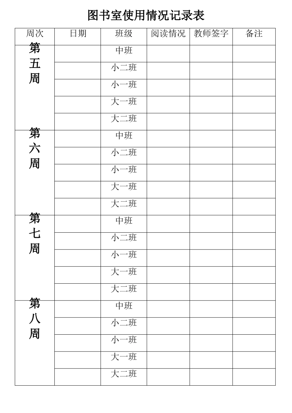 图书室使用情况记录表_第2页