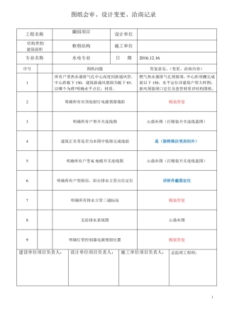 图纸会审水电完精装整