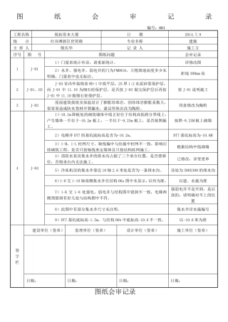 图纸会审记录整理后
