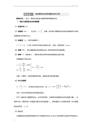 圆周运动知识点