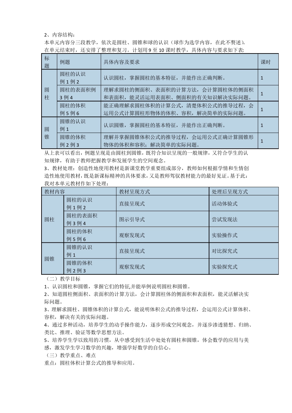 圆柱和圆锥说课稿_第2页
