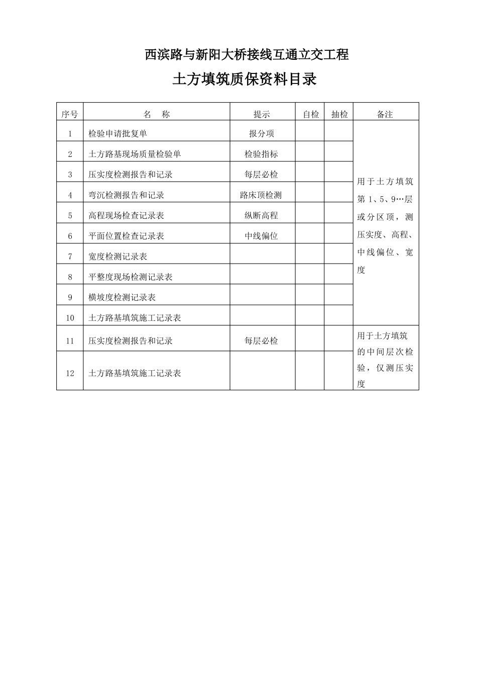 土方路基内业资料表格_第1页