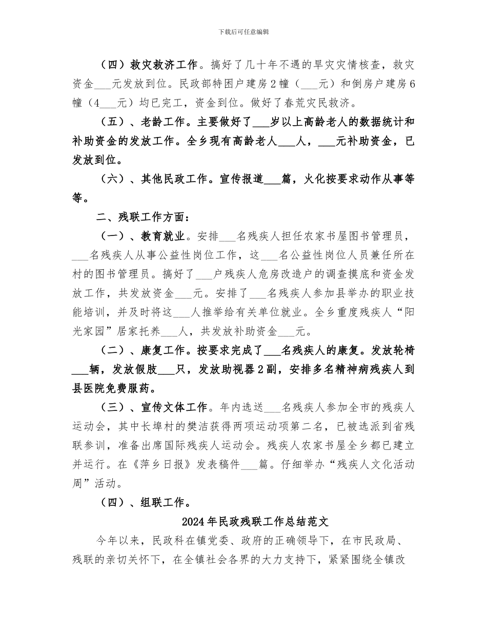 2024年民政残联工作总结_第2页