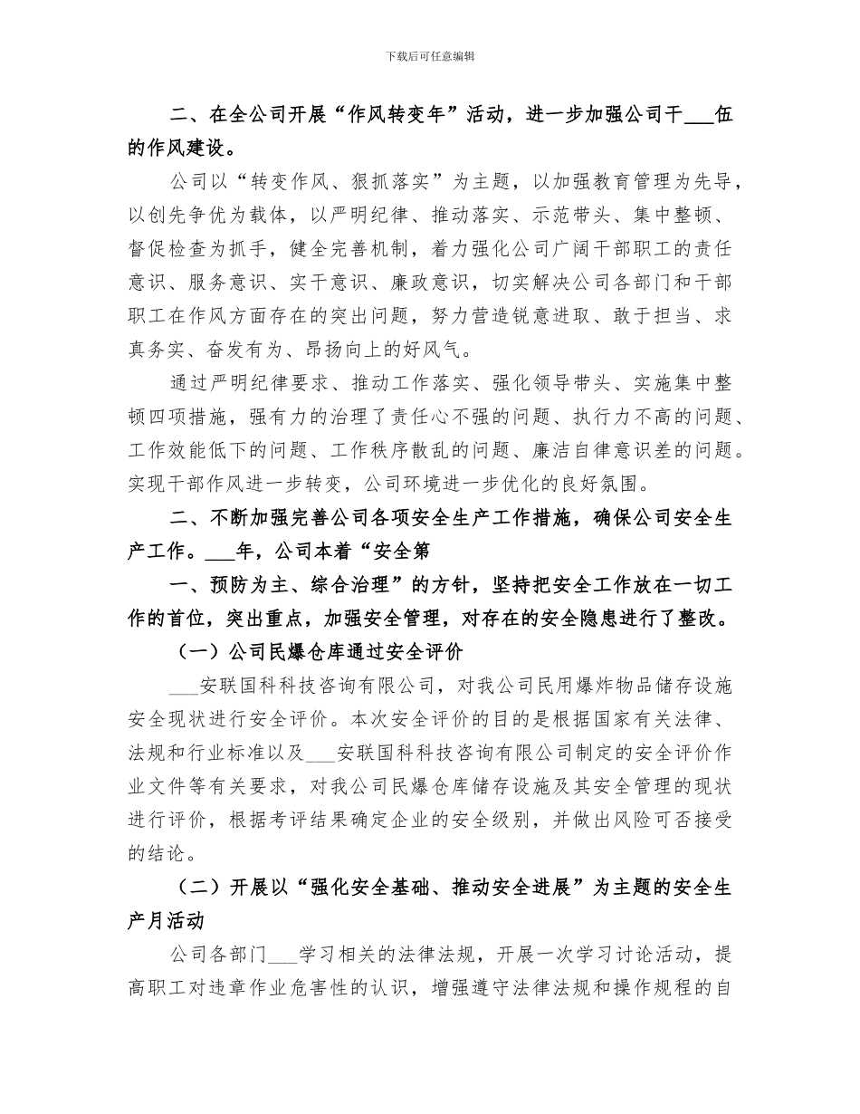 2024年民爆公司工作总结_第2页