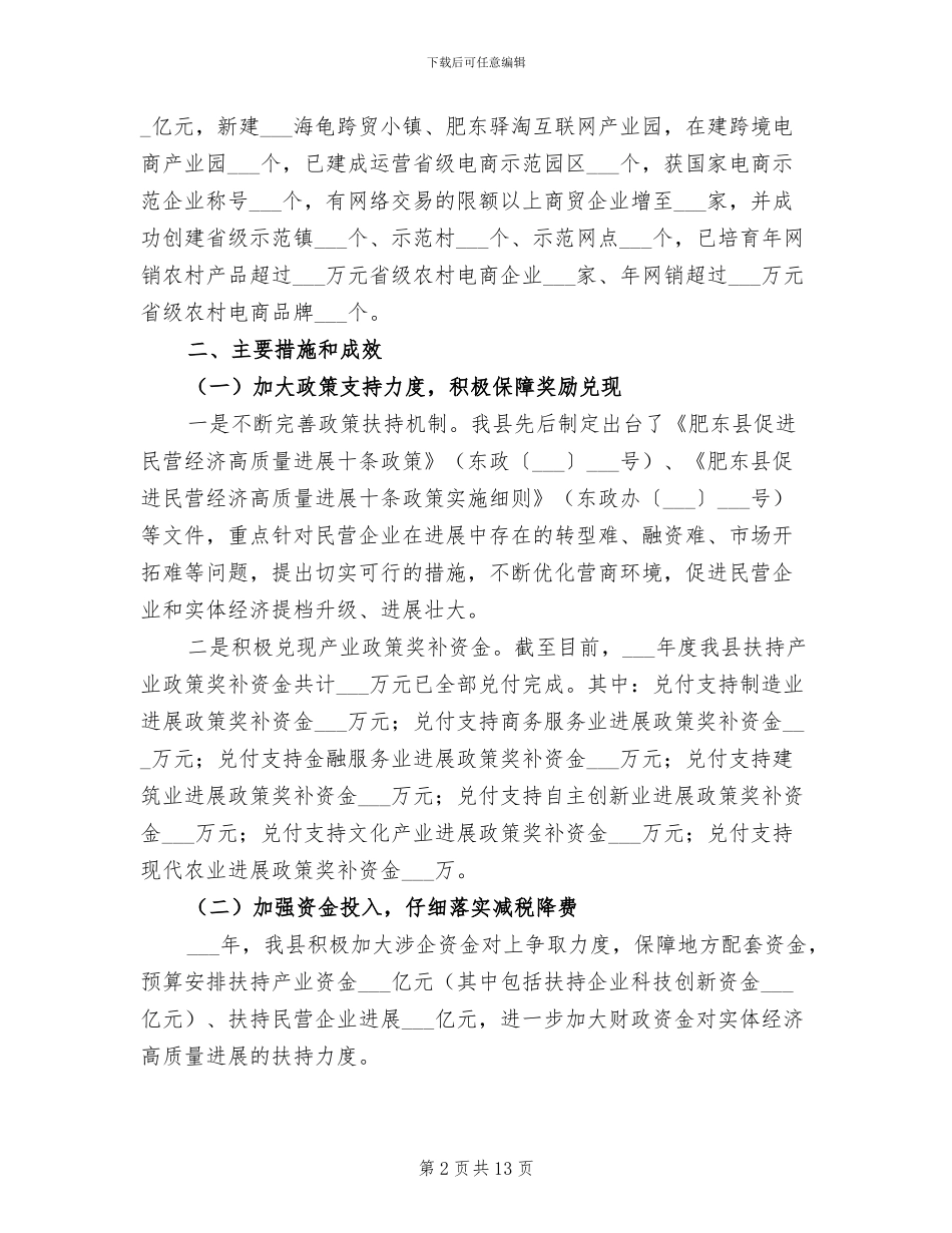 2024年民营经济工作总结及下一步工作安排_第2页