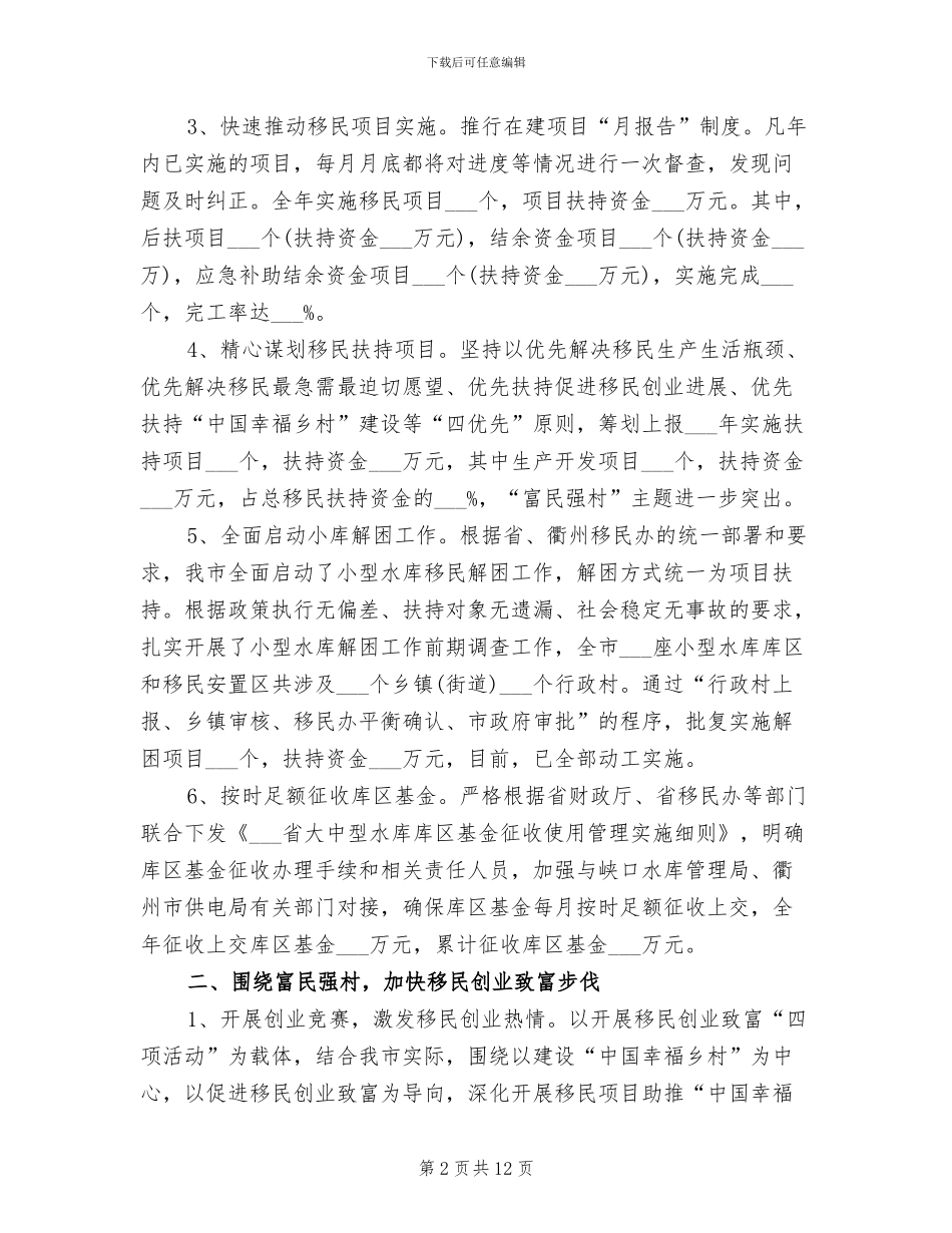 2024年水库移民管理办公室工作总结_第2页