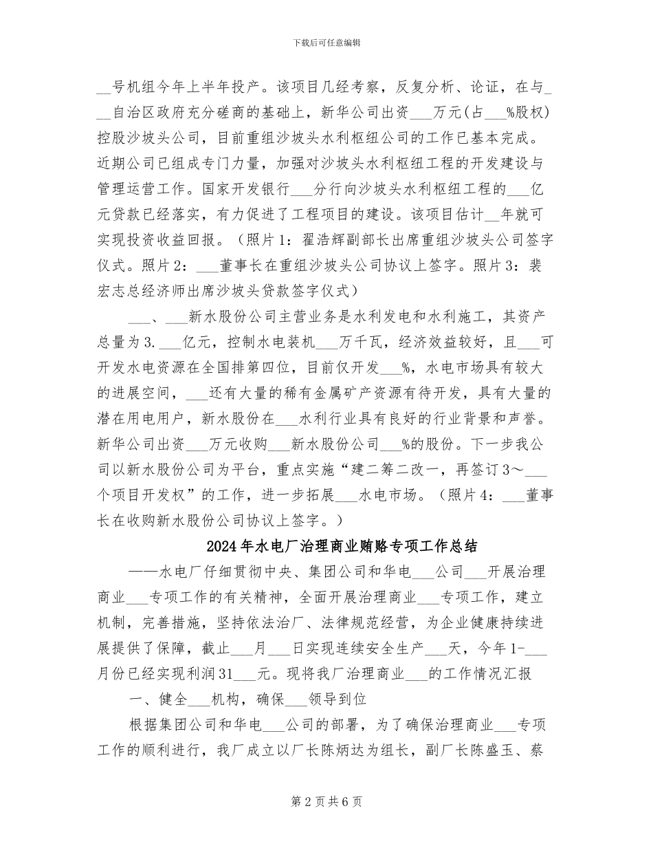 2024年水电厂年度工作总结_第2页