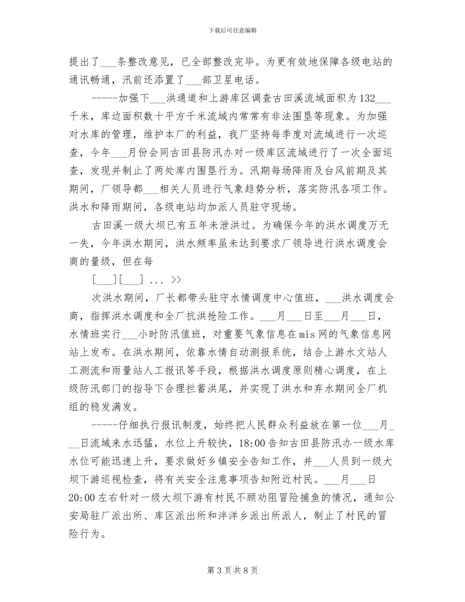 2024年水电厂防汛工作总结_第3页