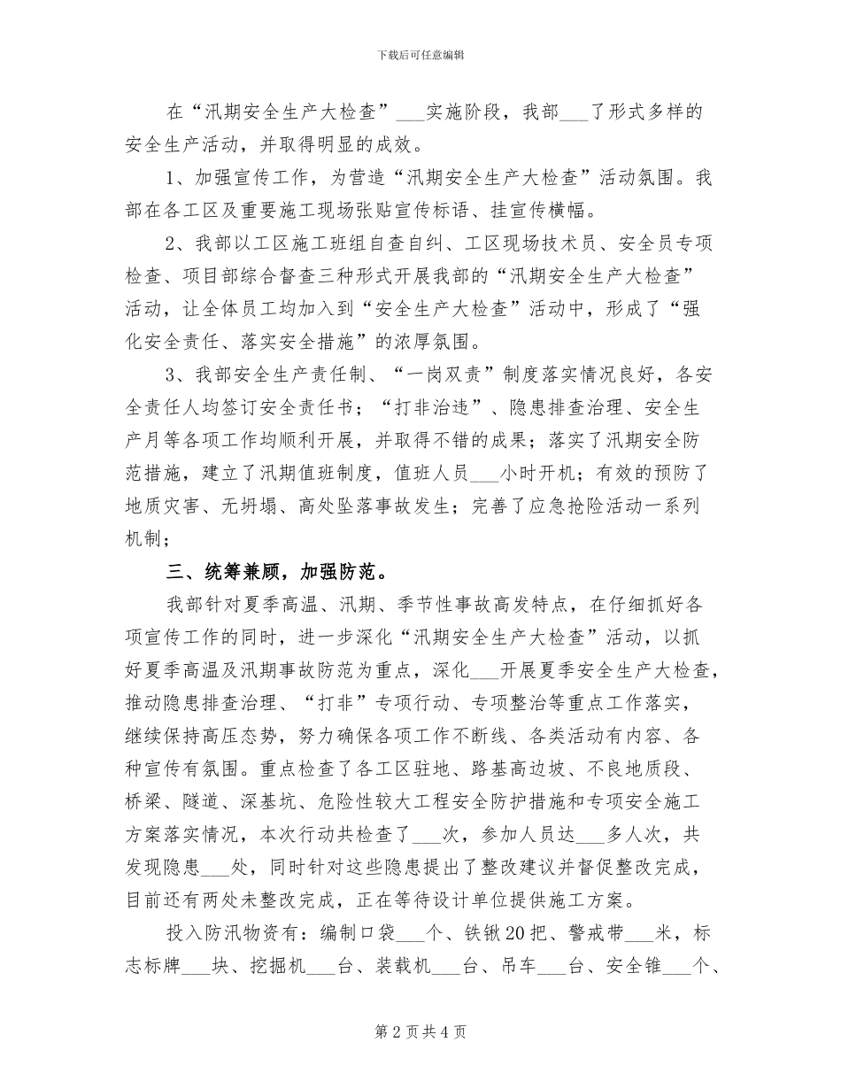 2024年汛期安全生产大检查行动工作总结_第2页