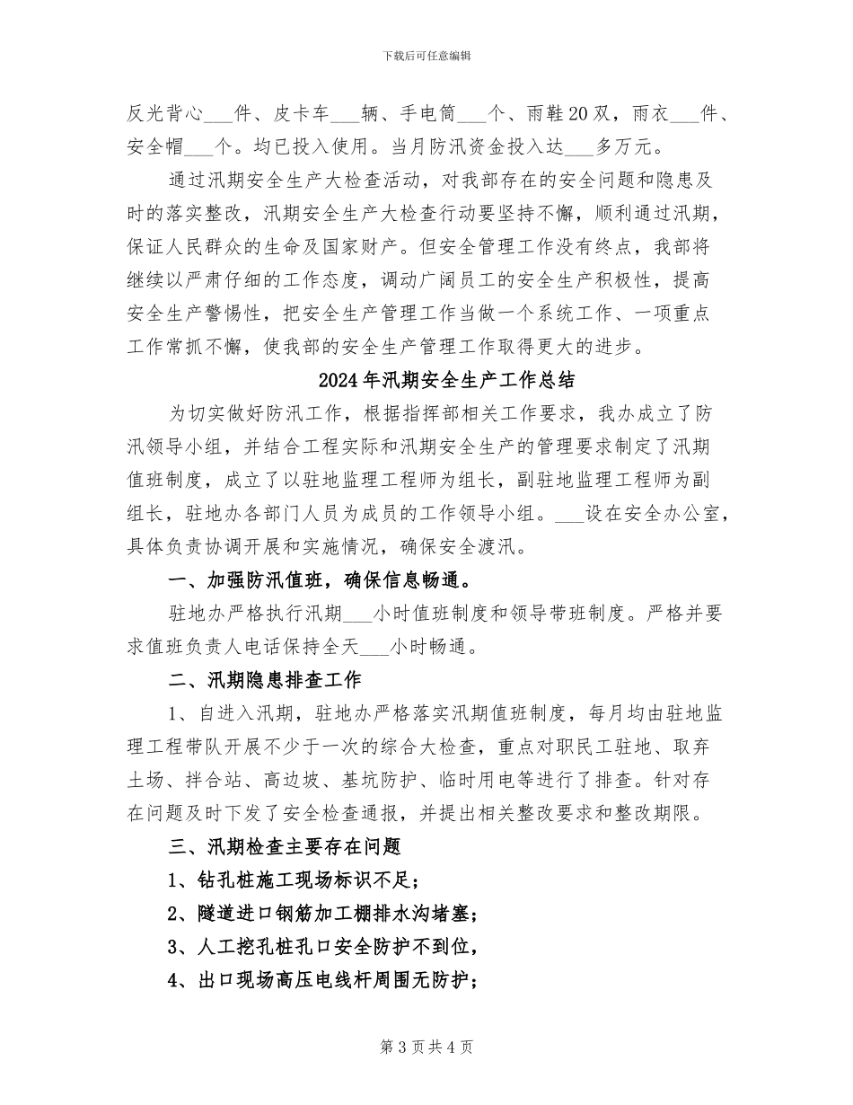 2024年汛期安全生产大检查行动工作总结_第3页
