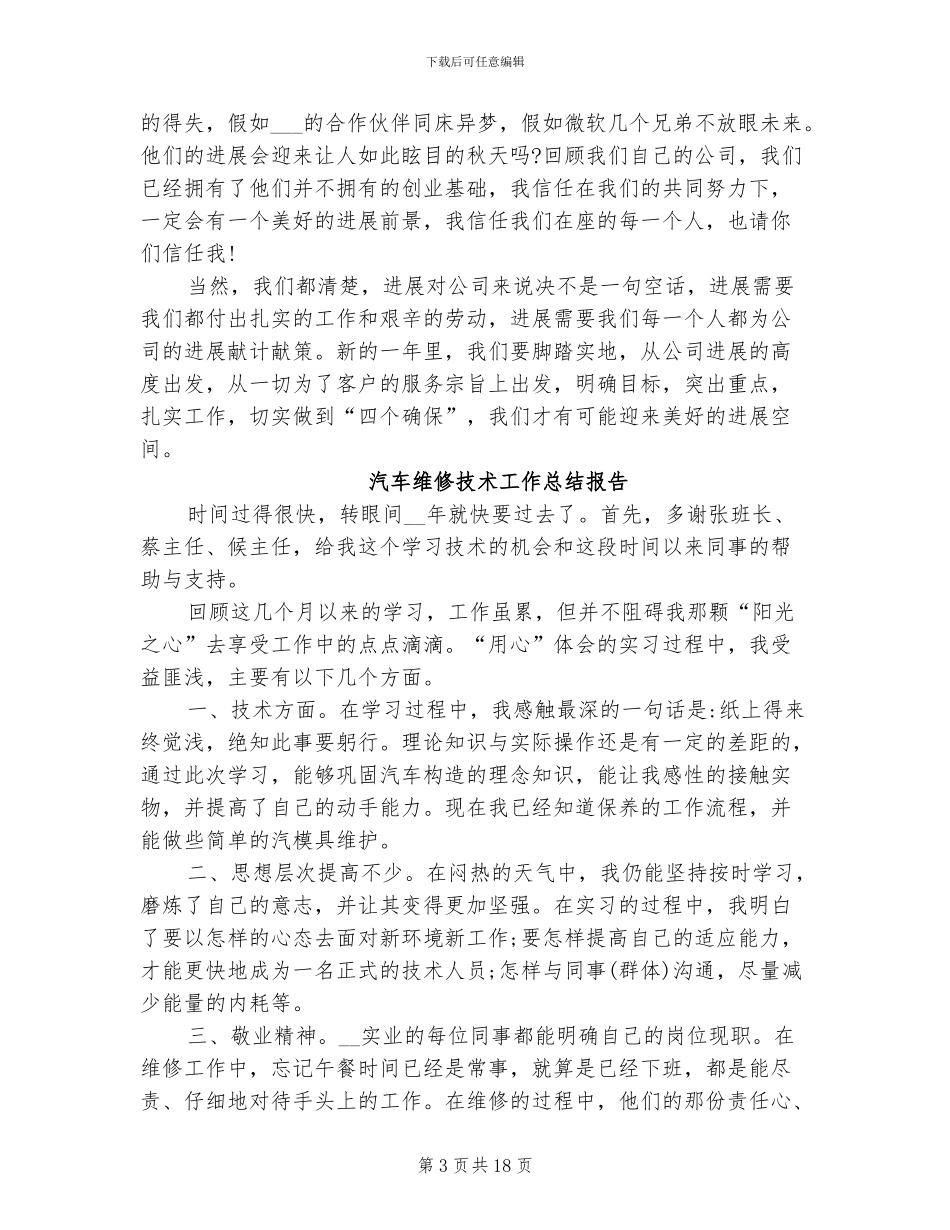 2024年汽车维修技术工作总结_第3页
