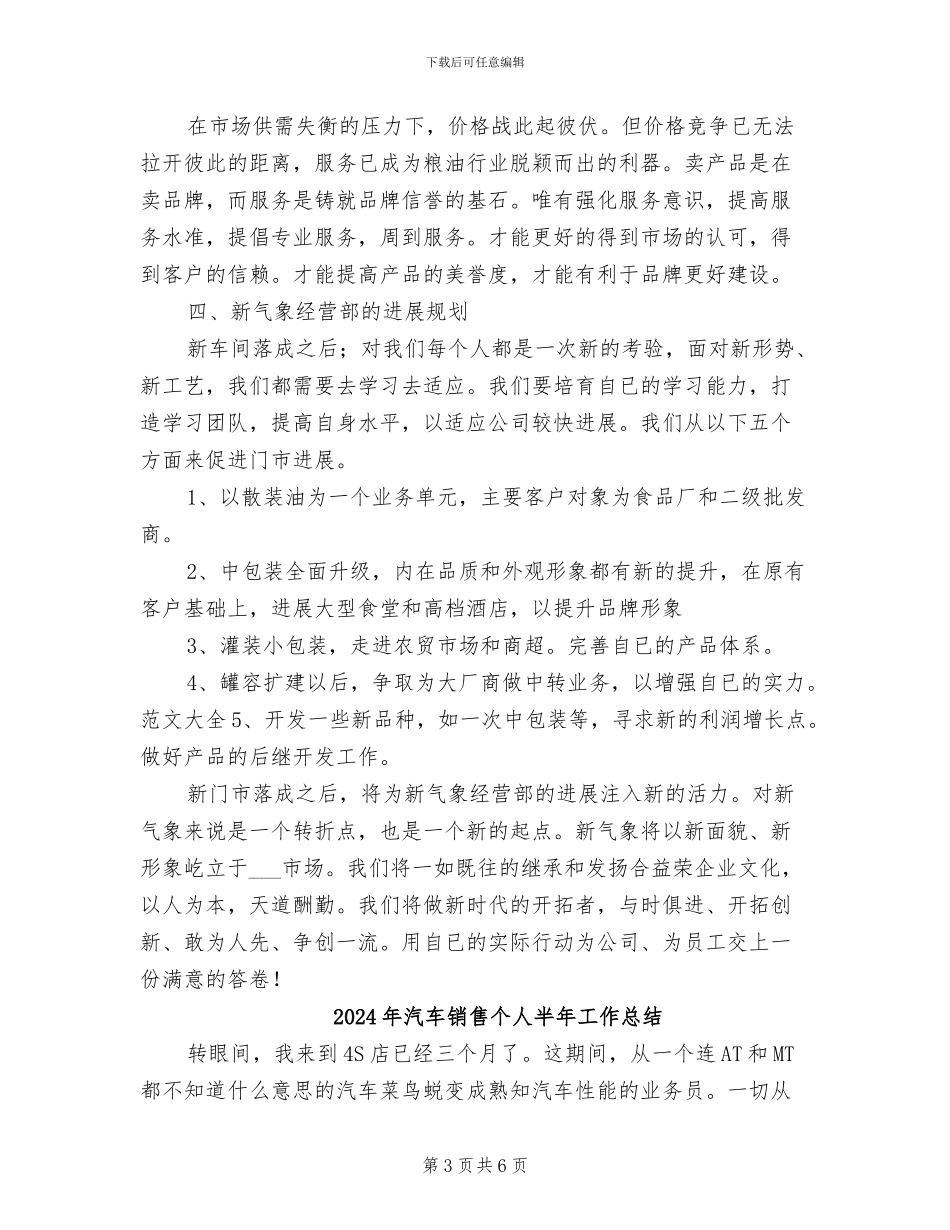 2024年汽车销售个人上半年总结范文_第3页