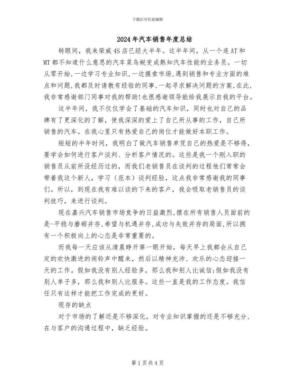 2024年汽车销售年度总结_第1页