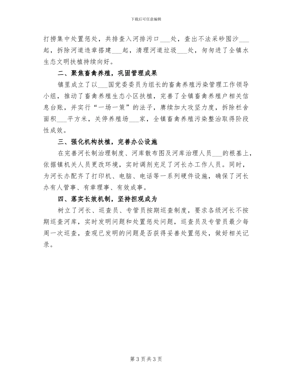 2024年河长办重点工作半年度总结及后期安排_第3页