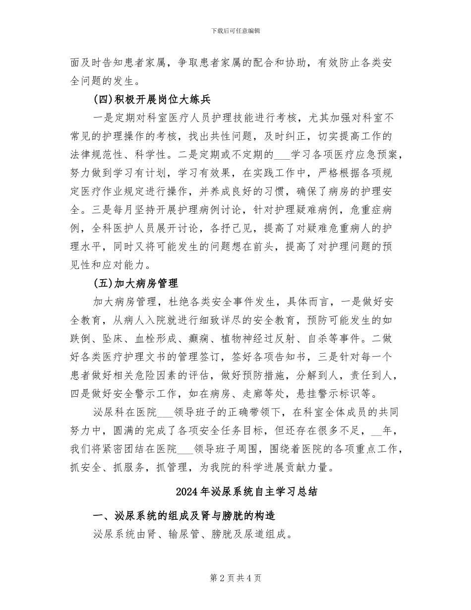 2024年泌尿科安全检查工作总结_第2页