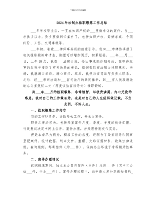 2024年法制办挂职锻炼工作总结