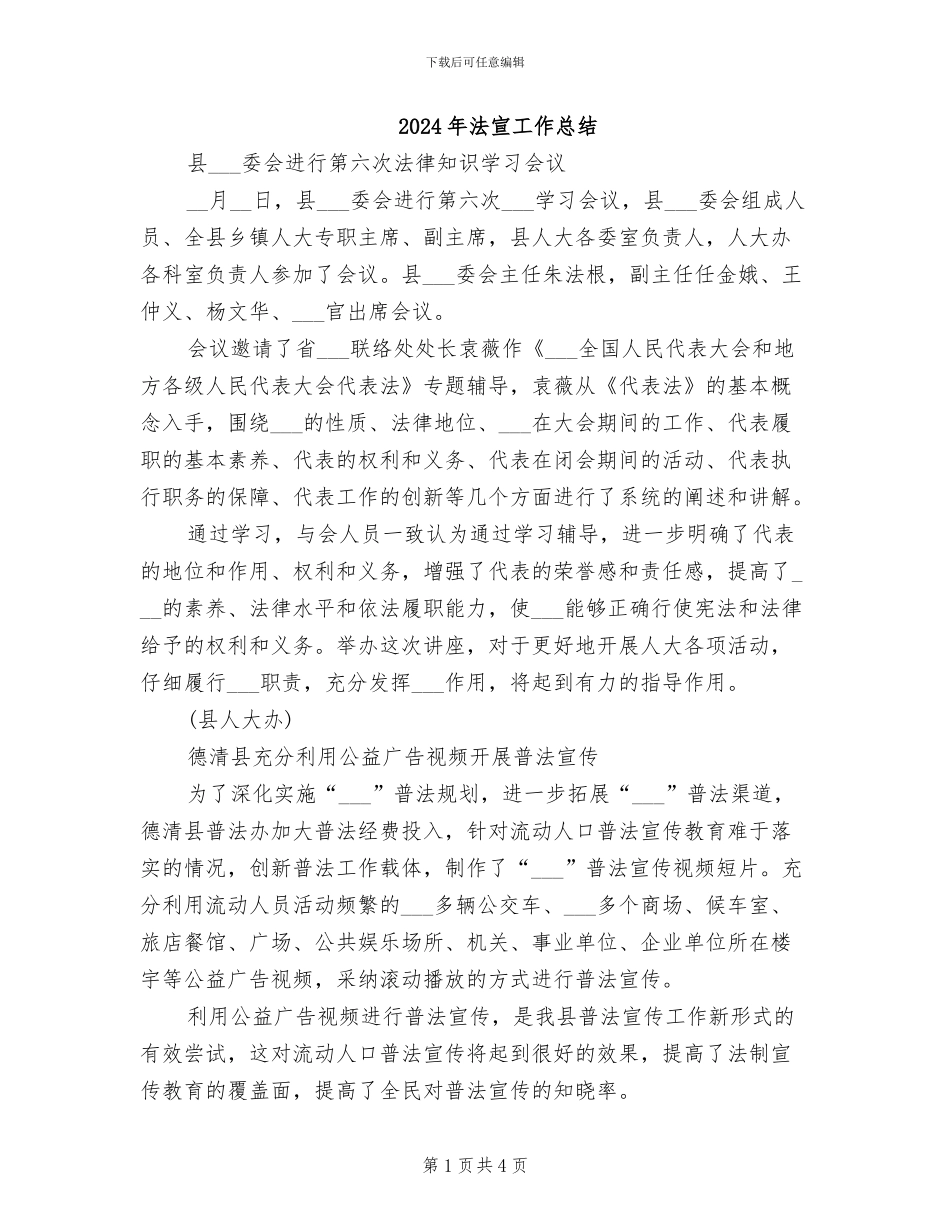 2024年法宣工作总结_第1页