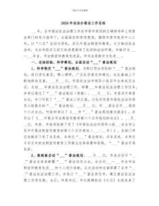 2024年法治办普法工作总结