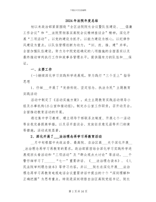 2024年法院年度总结