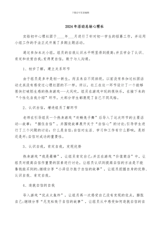 2024年活动总结心理社