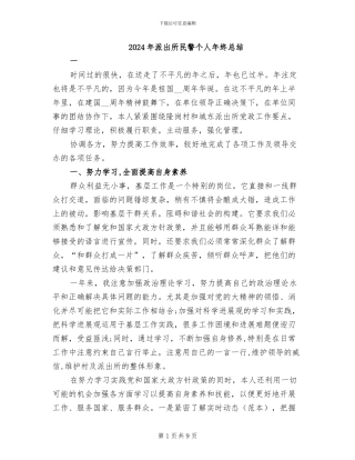 2024年派出所民警个人年终总结