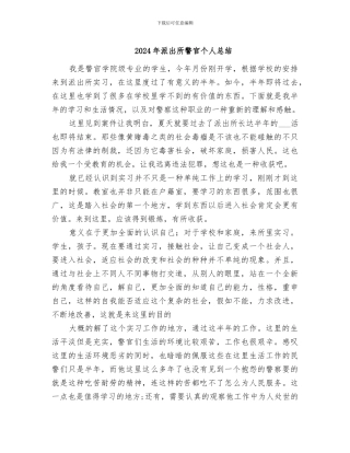 2024年派出所警官个人总结