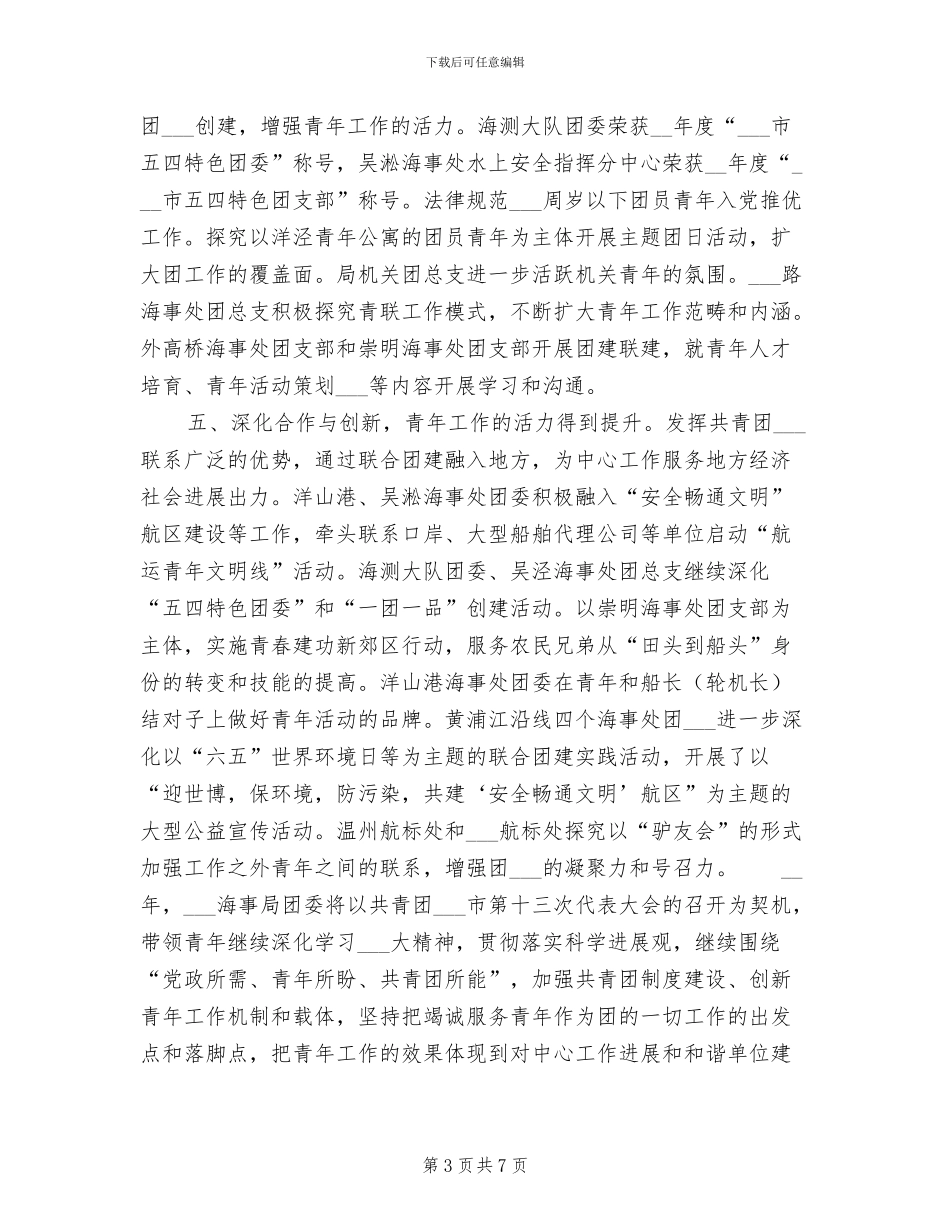 2024年海事局团委青年工作总结汇报_第3页