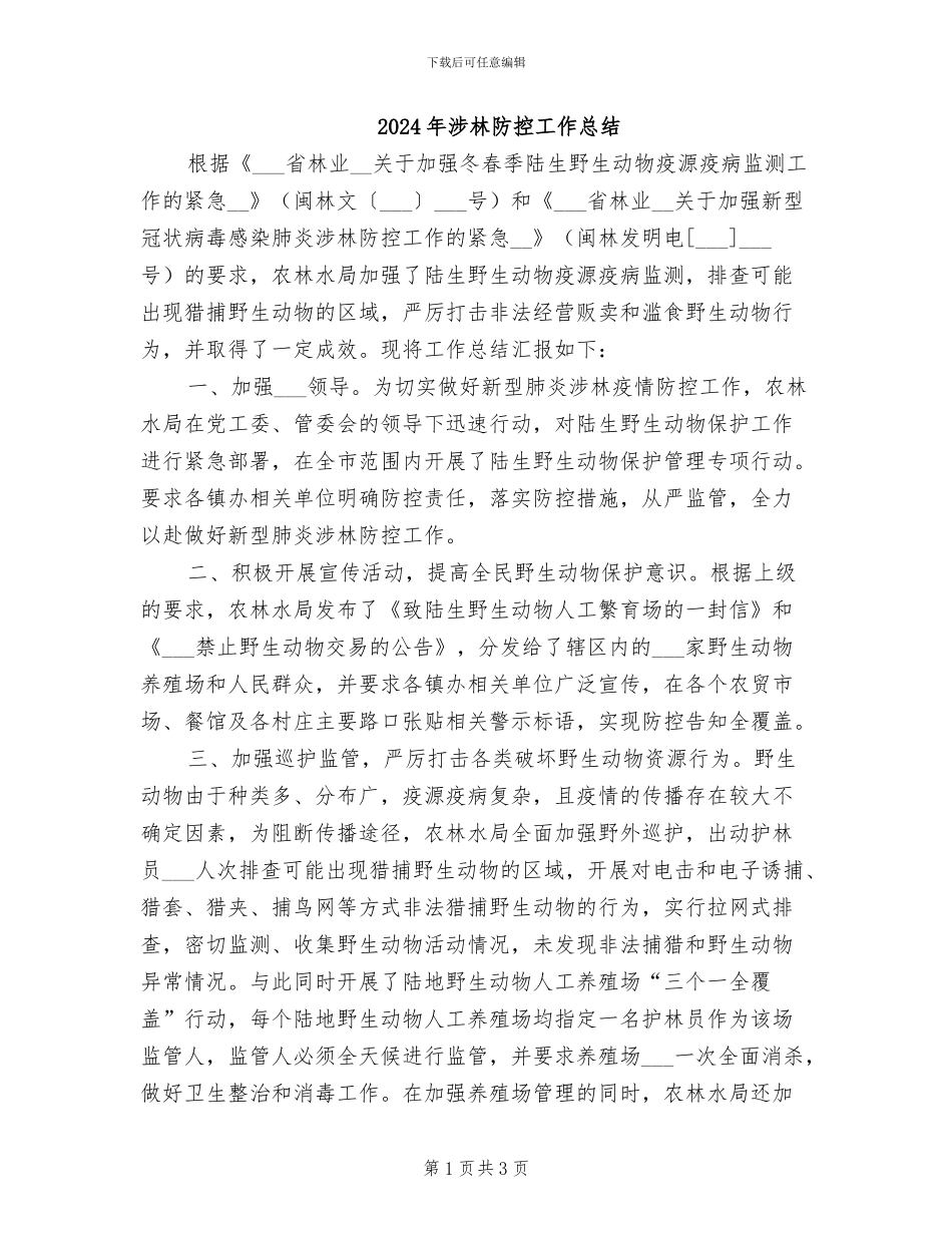 2024年涉林防控工作总结_第1页