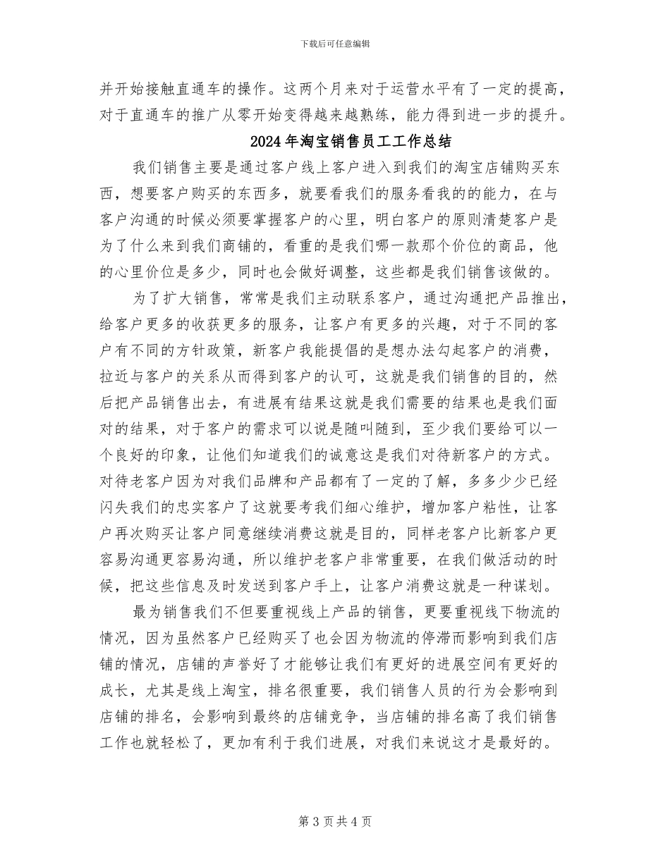 2024年淘宝运营专员试用期转正工作总结范文_第3页