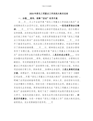 2024年深化三项重点工作实战大练兵总结