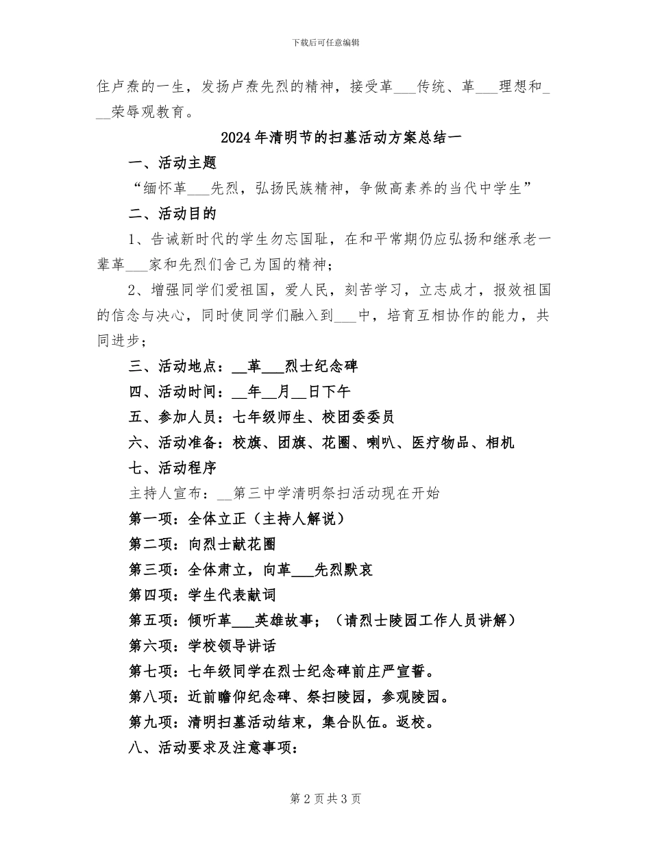 2024年清明节的扫墓活动总结四_第2页
