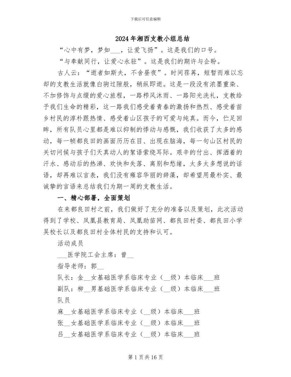 2024年湘西支教小组总结_第1页