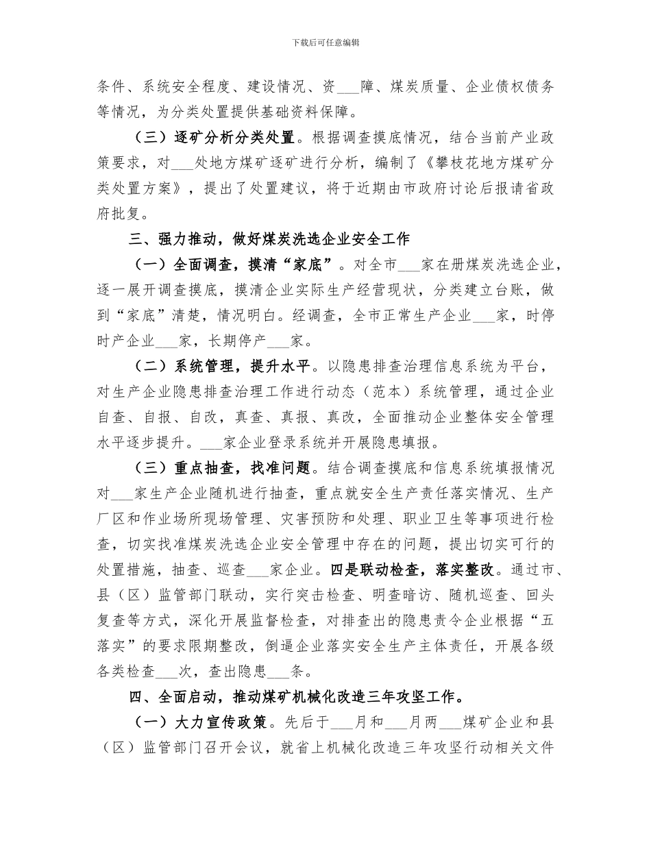 2024年煤炭行业工作总结_第2页