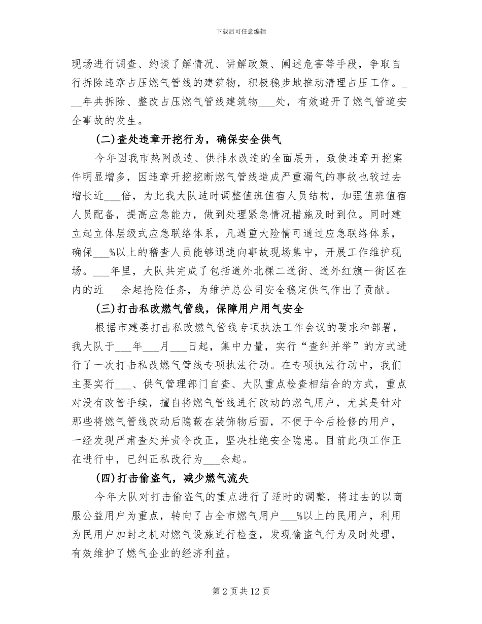 2024年燃气稽查大队年终工作总结_第2页