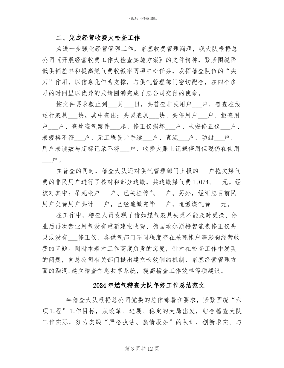 2024年燃气稽查大队年终工作总结_第3页