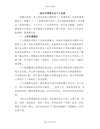 2024年爱国卫生个人总结