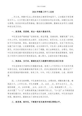 2024年特勤工作个人总结