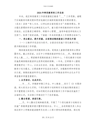 2024年特殊教育的工作总结
