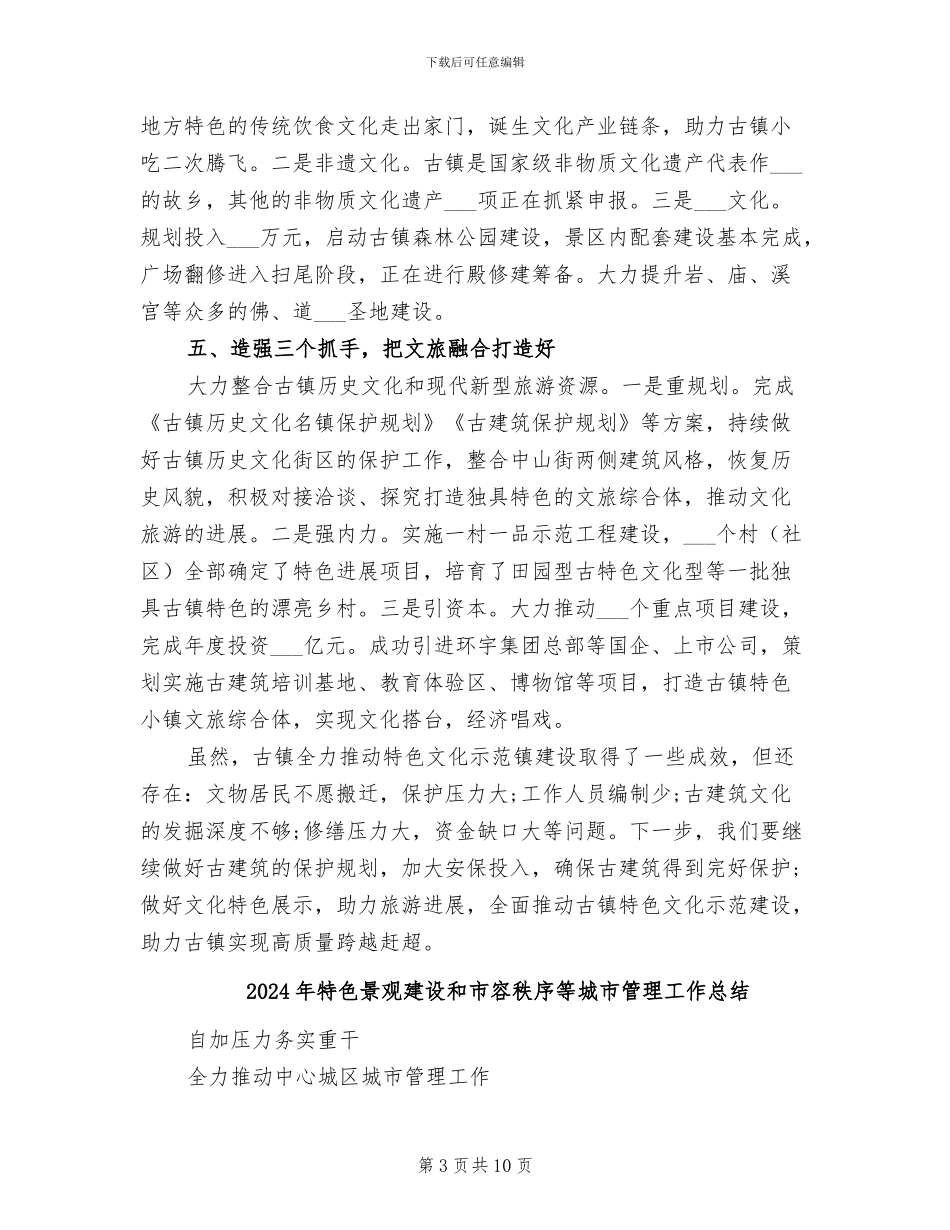2024年特色文化示范镇建设工作总结_第3页