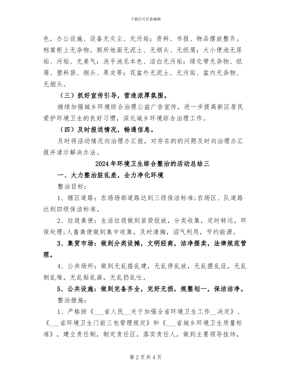 2024年环境卫生综合整治的活动总结一_第2页
