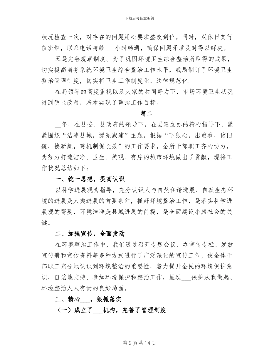2024年环境整治工作年度个人总结_第2页