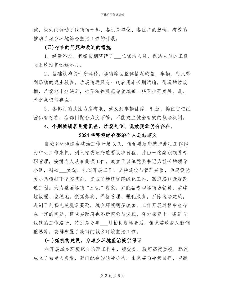 2024年环境综合整治个人总结_第3页