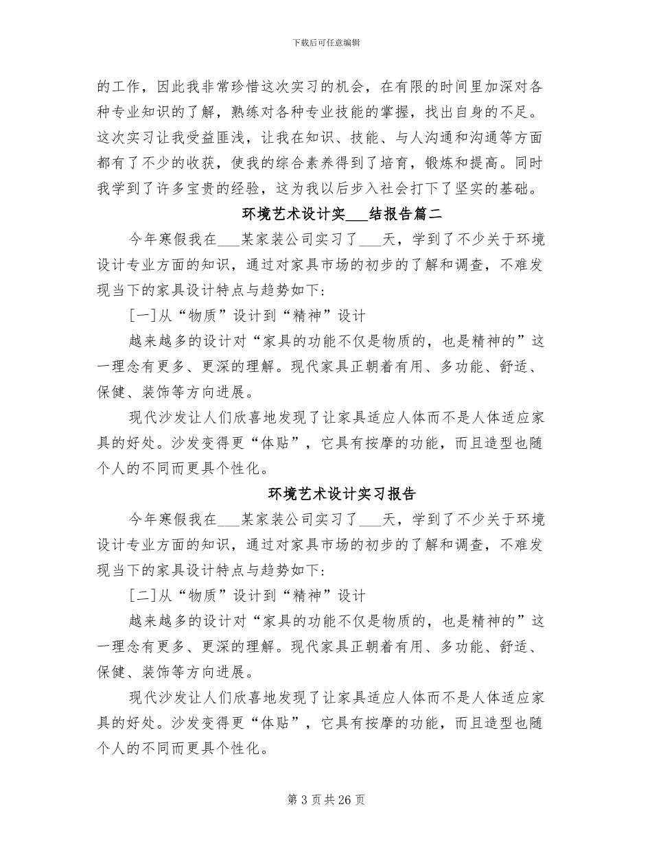 2024年环境艺术设计实习总结报告_第3页