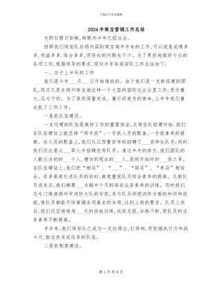 2024年珠宝营销工作总结