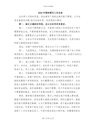 2024年理财顾问工作总结