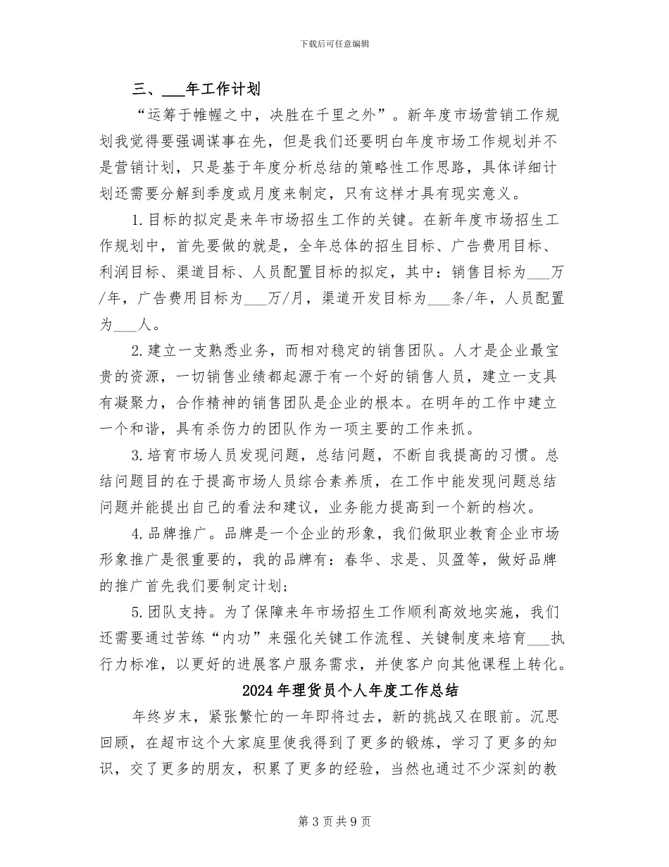 2024年理货员个人工作总结_第3页