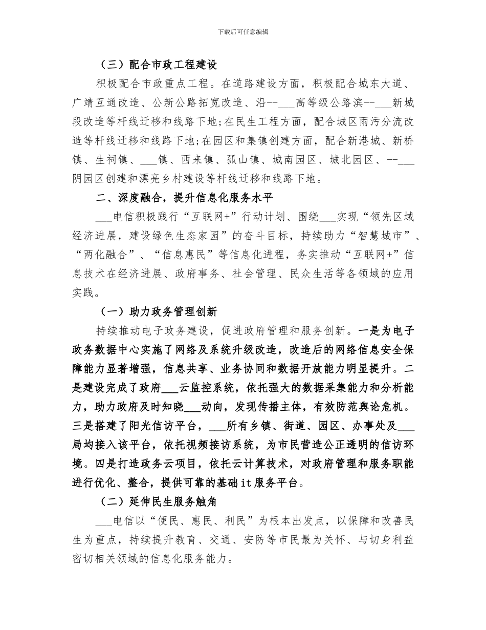 2024年电信分公司工作总结_第2页