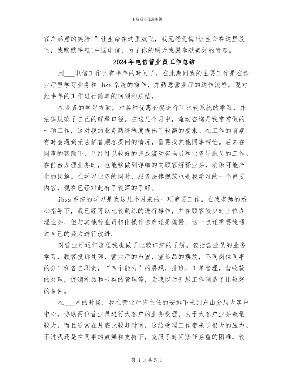2024年电信营业员工作小结_第3页