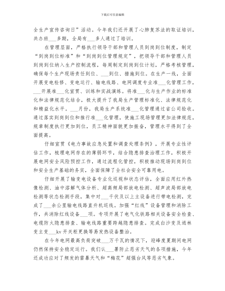 2024年电力公司个人工作总结范本_第3页